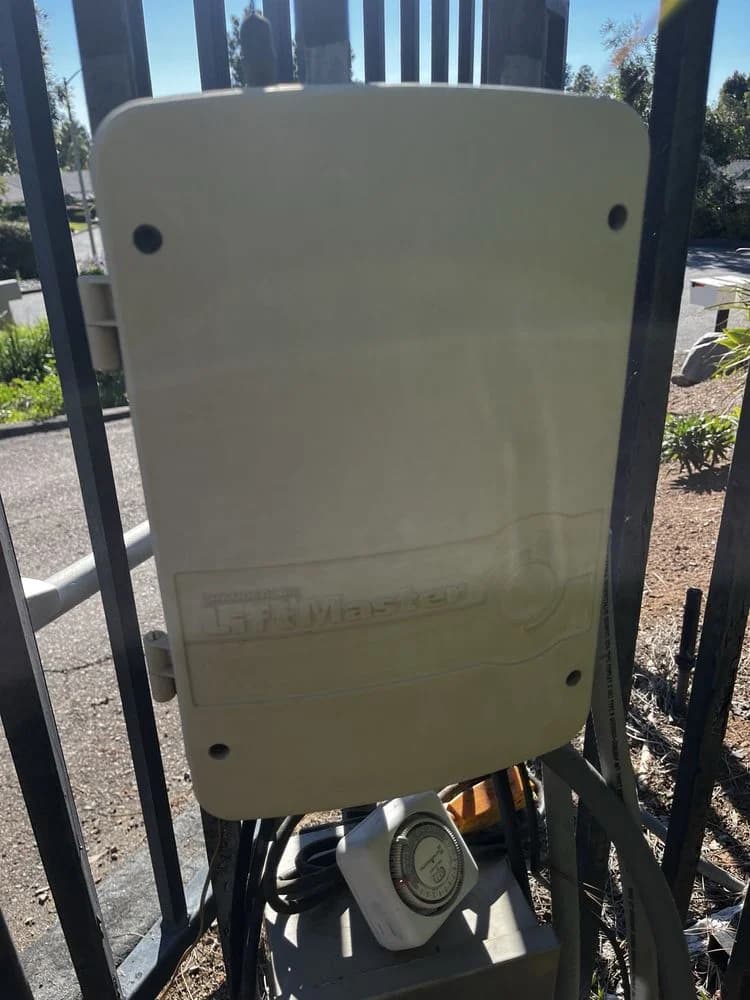 D J.’s Yelp photo of the old, non-working gate control box